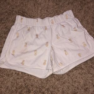 White and gold pineapple shorts